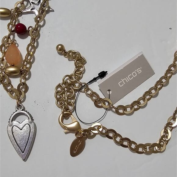 Chico's Charm Bumblebee Star Heart Ladybug Necklace New! - Picture 10 of 11